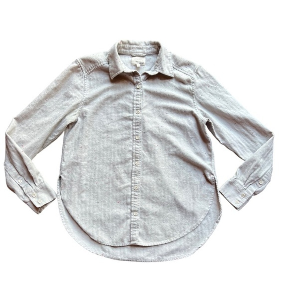 Aritzia Wilfred Free Confetti Speckled Gray Button Down Flannel Size XS